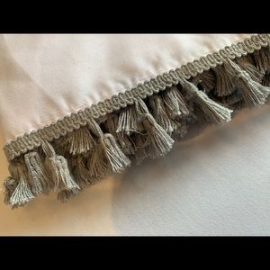 NWT Trendy white shower curtain with tassels